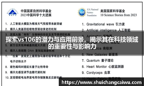 探索vs106的潜力与应用前景,揭示其在科技领域的重要性与影响力